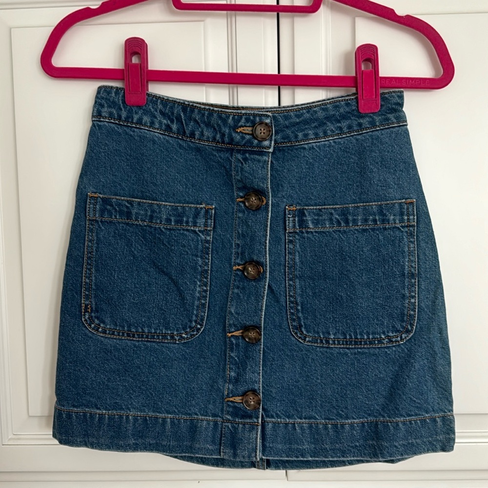 We the Free denim button front skirt